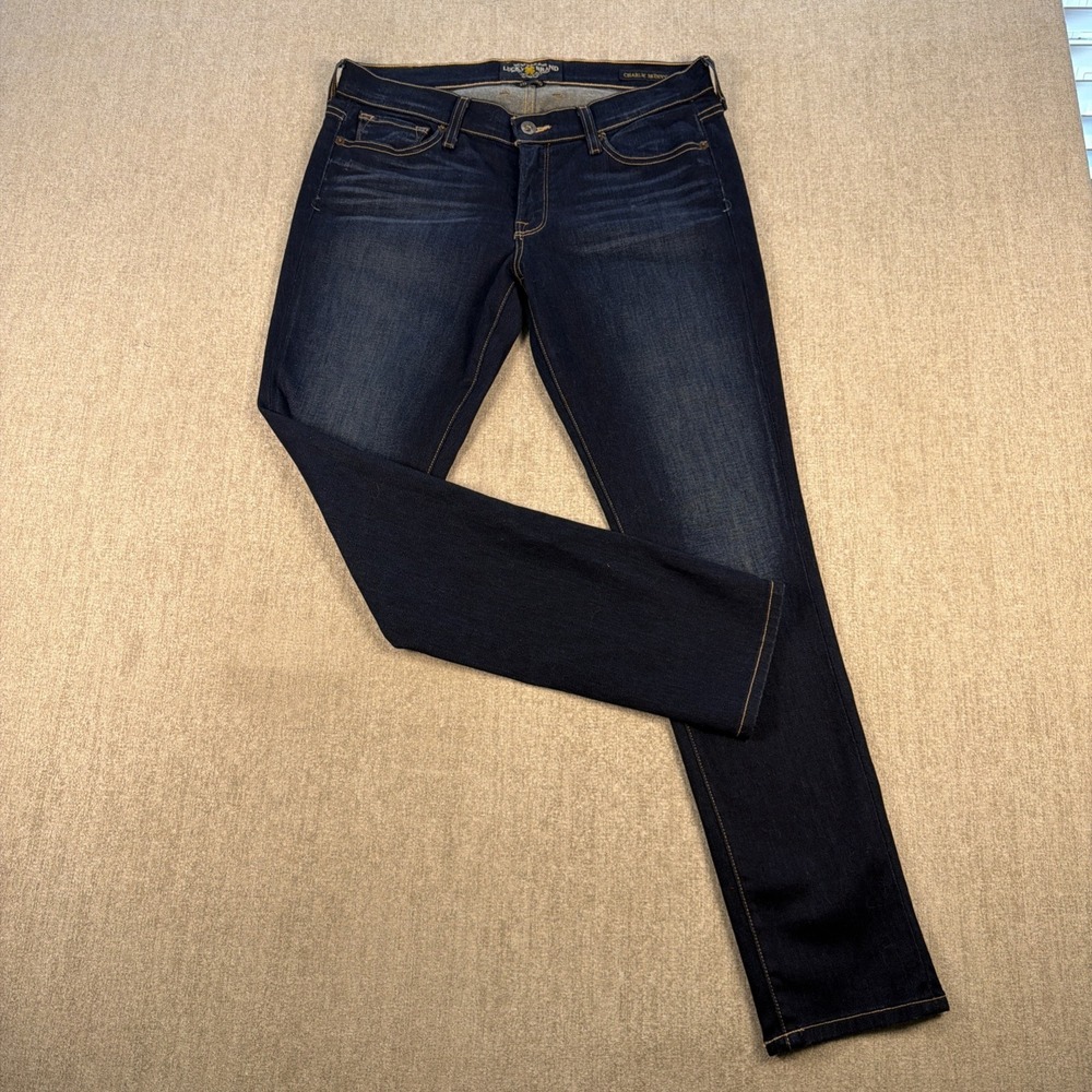 Lucky Brand Jeans Women 10/30 Blue Dark Wash Charlie Skinny Mid Rise Stretch
